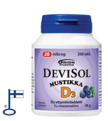 DEVISOL MUSTIKKA 20 MIKROG IMESKELYTABLETTI 200 KPL